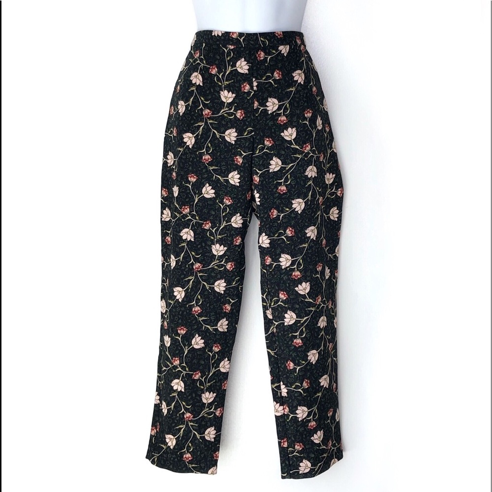NWT TOP SHOP Black & Floral stretch Hostess Pants